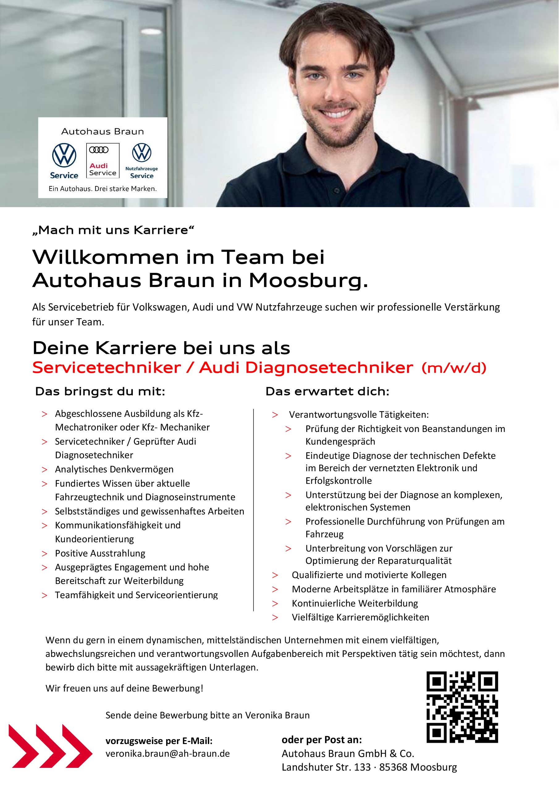 Autohaus Braun » Stellenausschreibung Servicetechniker / Audi  Diagnosetechniker (m/w/d)